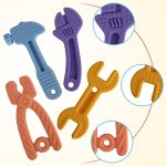 Fu Store 8 Pack Soft Silicone Teething Toys for Toddlers Infant Hammer Wrench Spanner Pliers Saw Knife Tools Shape Baby Teethers Relief Soothe Babies Gums Set (8 Pack Hammer Set) - Image 9